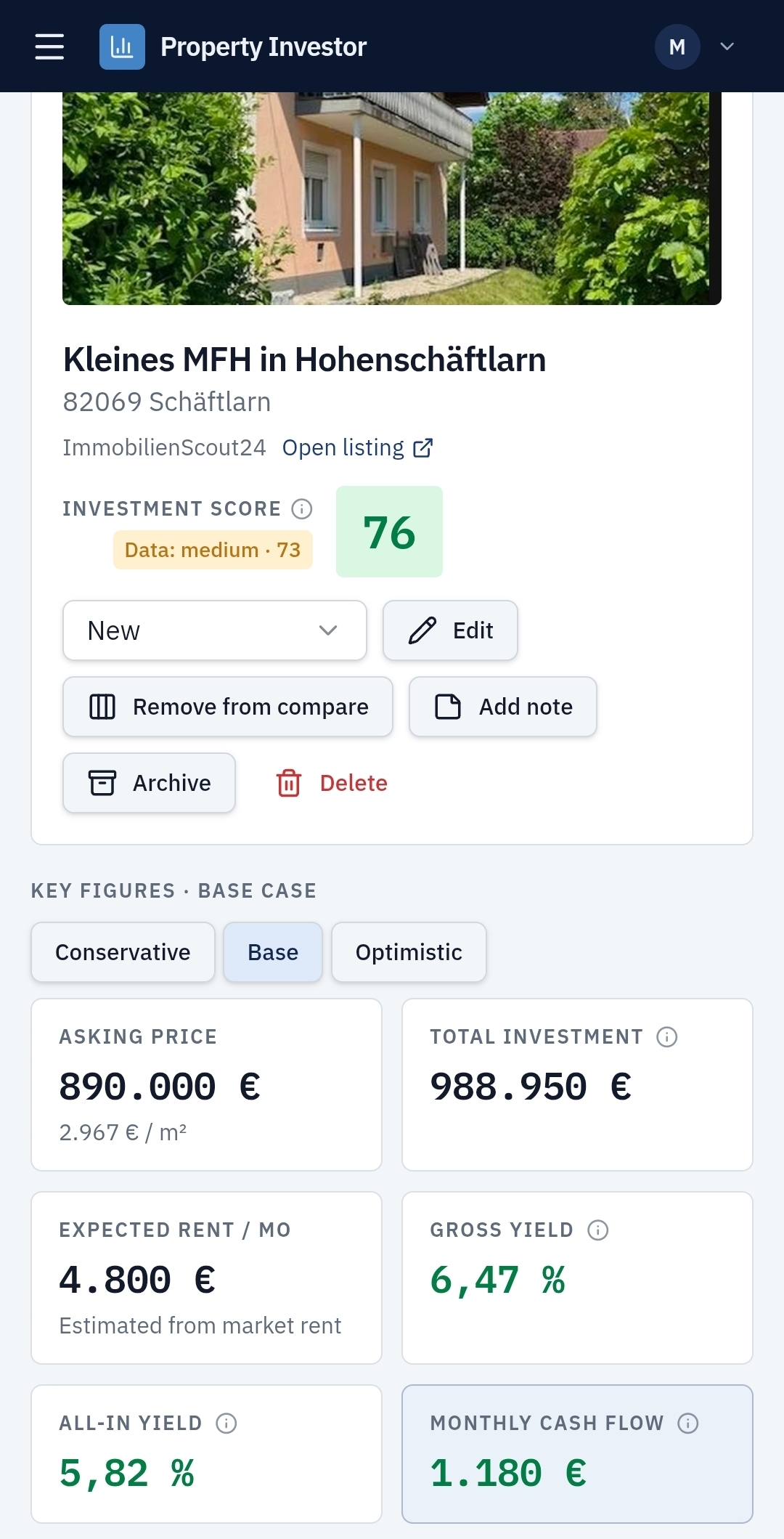 Investment Details Page