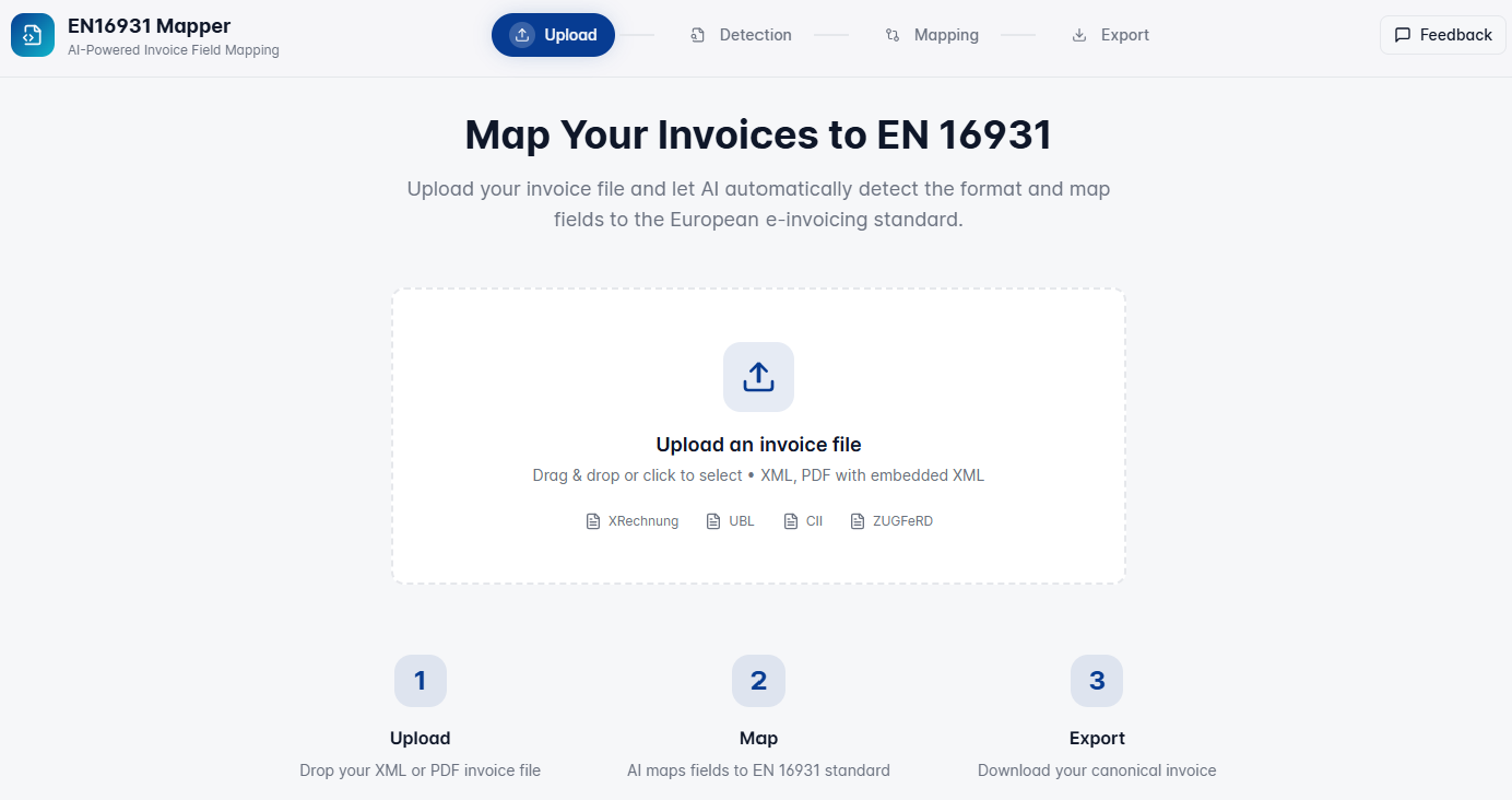 Simple UI with clear process steps